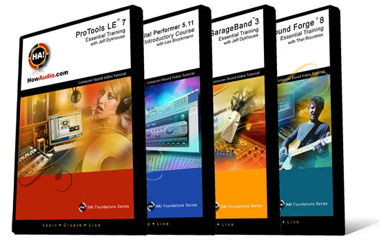 HowAudio.com Debuts First Four How-To DVD Titles for Pro Tools LE, SoundForge 8, GarageBand, & Digital Performer