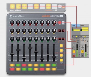 novation launchcontrol select buttons